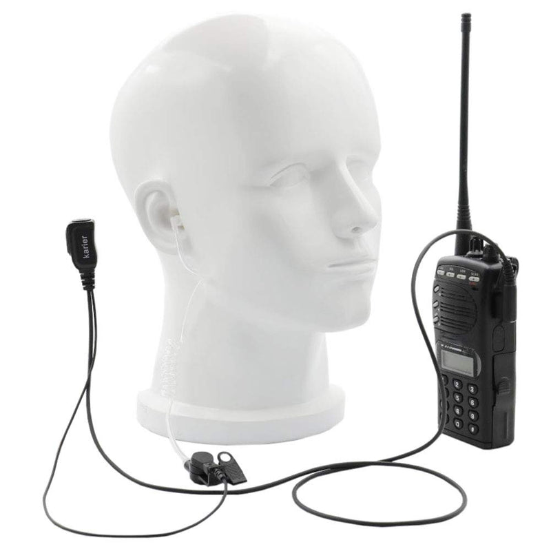 [Australia - AusPower] - Karier 2 Pin Walkie Talkie Headset Earpiece with PTT Mic and Transparent Acoustic Tube for Motorola CLS1410 CLS1100 CP200 GP3188 Two-Way Radios (5 Pack) 