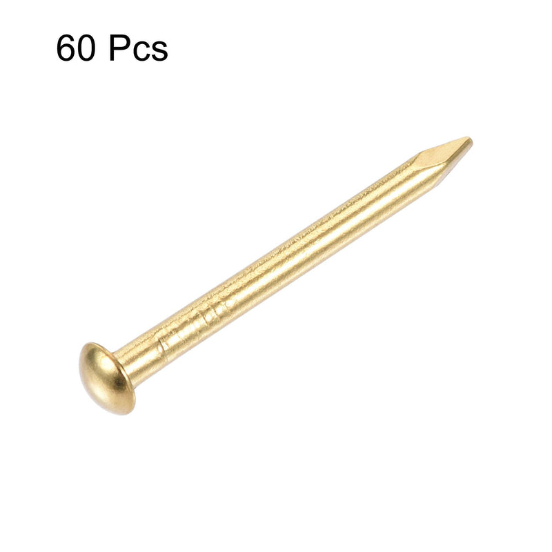 [Australia - AusPower] - uxcell Small Tiny Hardware Brass Nails 2mmx25mm(DXL) for DIY Wooden Boxes Accessories 60pcs 