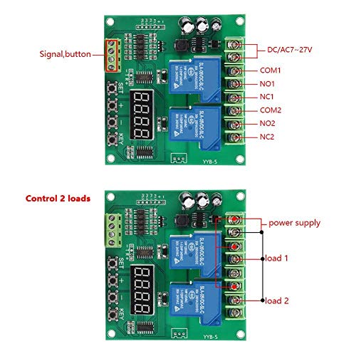 [Australia - AusPower] - YYB-5 12v 24v Motor Forward/Reverse Control Board Two-way Relay Delay Timing Cycle Module 