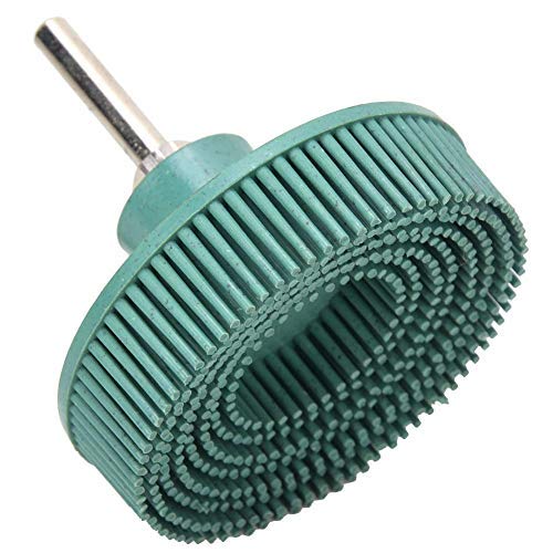 [Australia - AusPower] - Bristle Brush Disc 3 Inch Rubber Abrasive Brush Polishing Grinding Wheel for Burr Rust Removal(Green) 