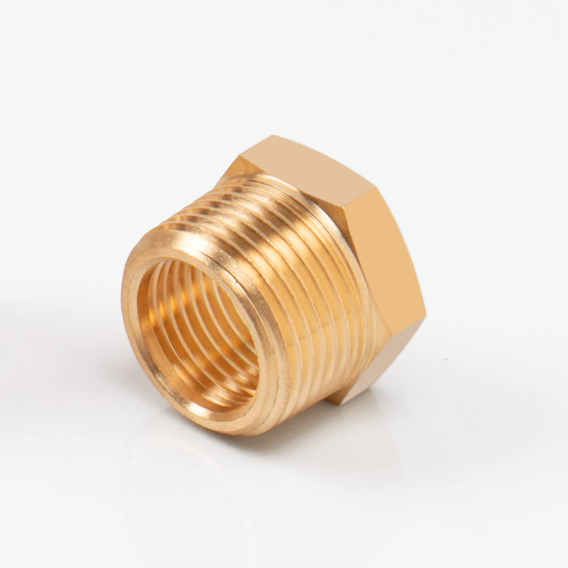 [Australia - AusPower] - BathAce Brass Reducer Hex Bushing Threaded Pipe Fitting, Heavy Duty Threaded Pipe Fitting Adapter (1/2 Male NPT x 3/8 Female NPT, 5) 1/2 Male NPT x 3/8 Female NPT 
