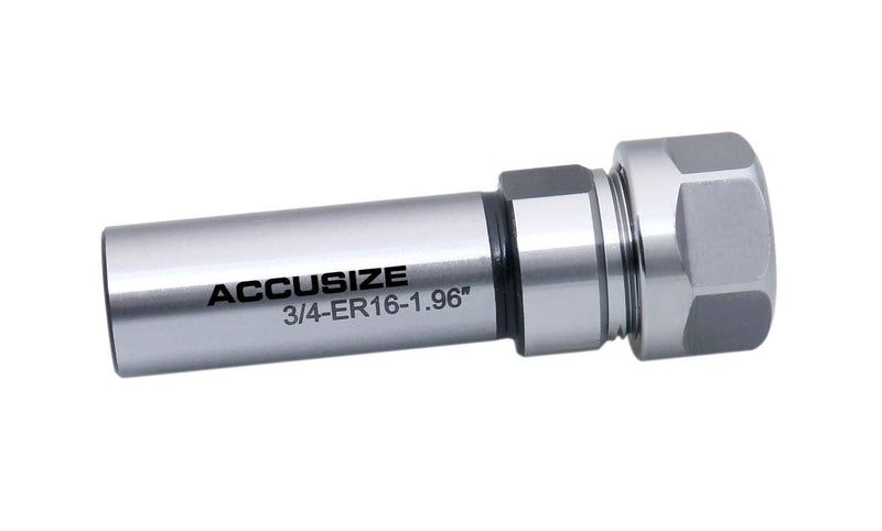[Australia - AusPower] - Accusize Industrial Tools ER16 Collet Chuck Extension Rod, 1.96 in. Shank Length, 3/4 in. Straight Shank Alloy Steel, 0223-0207 1.96", ER16, Hex 