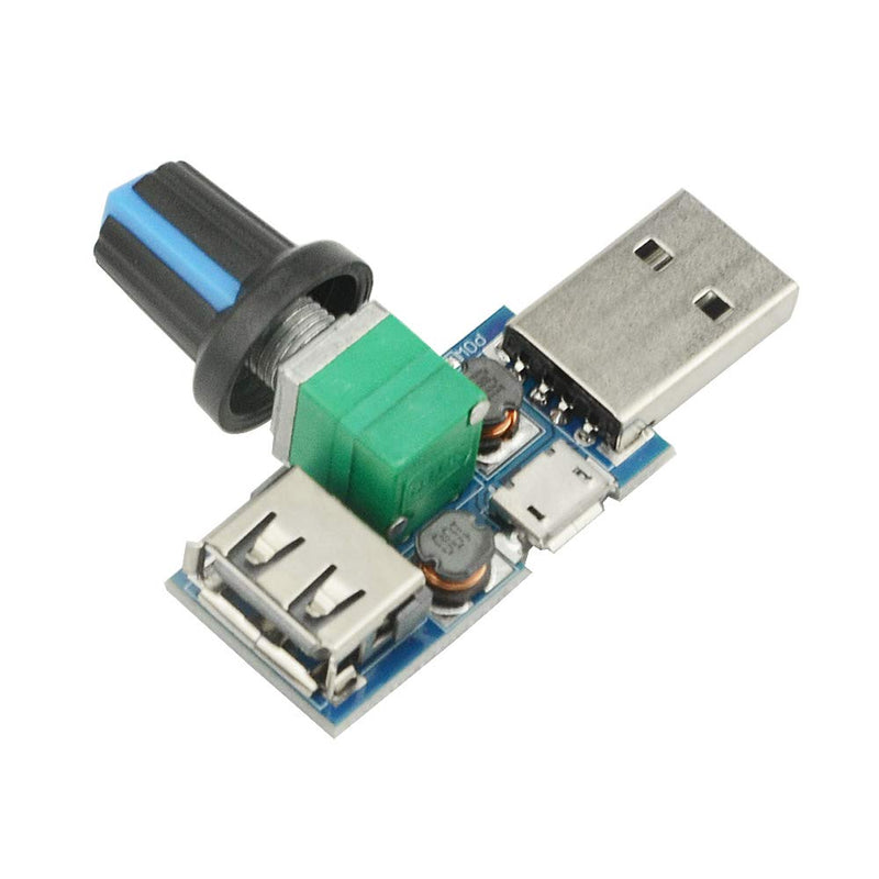 [Australia - AusPower] - XINGYHENG 3Pcs 5W Mini USB Fan Air Volume Speed Stepless Governor Module USB Speed Controller DC 5V USB Male input DC4-12V to 2.5-8V and Speed Control Knob with Switch Function 