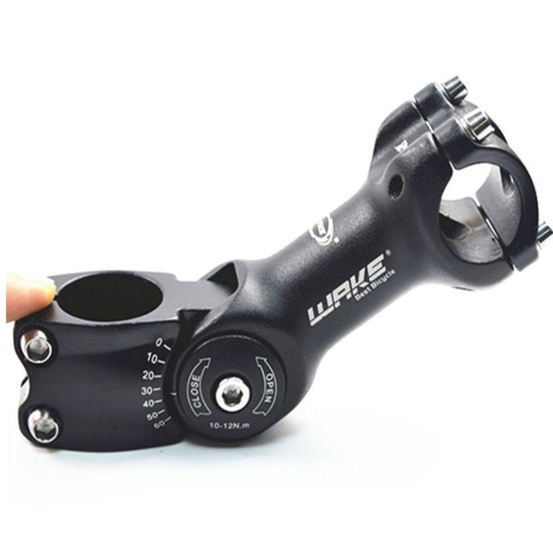 [Australia - AusPower] - Wake MTB Stem 31.8 90mm 110mm 0 60 Degree Adjustable Bike Stem Mountain Bike Stem Short Handlebar Stem for Most Bicycle, Road Bike, MTB, BMX, Cycling (Aluminum Alloy, Lightweight, Black) 31.8*110 