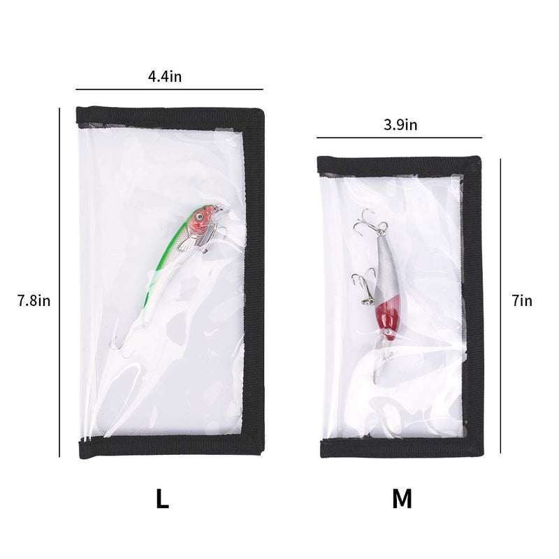 [Australia - AusPower] - HomDeak Fishing Lure Wraps 10 Packs Durable Clear PVC Lure Covers Keeps Fishing Safe Easily See Lures Fishing Hook Covers Bait Storage 5 Large 4.3" W x 7.9" L + 5 Medium 3.9" W x 7.1" L 