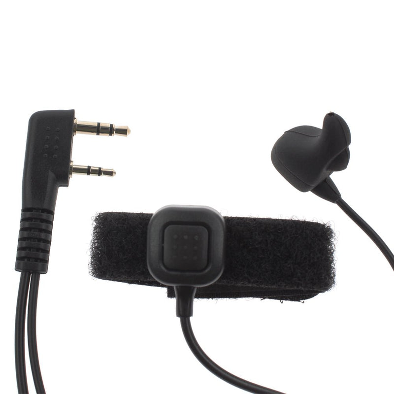 [Australia - AusPower] - TENQ 2 Pin Ear-Vibration Earbone Earpiece Headset with Finger PTT for Kenwood TK-2107 Hytera TC-268 