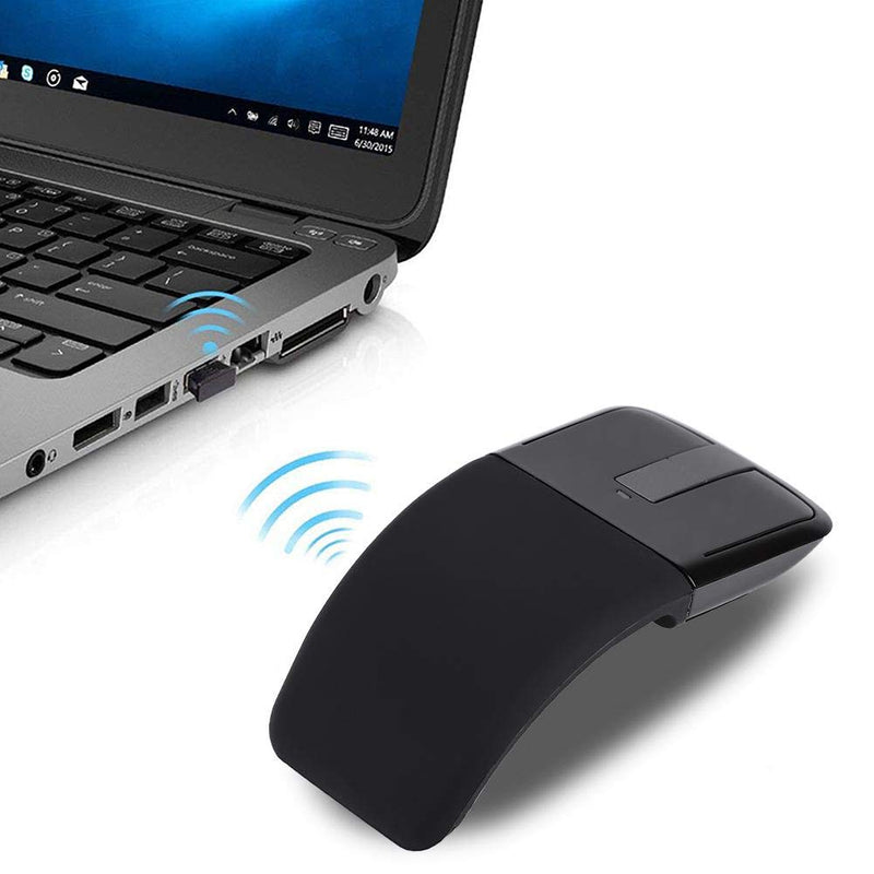 [Australia - AusPower] - Wireless Bluetooth Mouse 1600DPI Ergonomic Foldable Arc Optical Touch Mouse with USB Receiver Suitable for PC Laptop Notebook Mac 