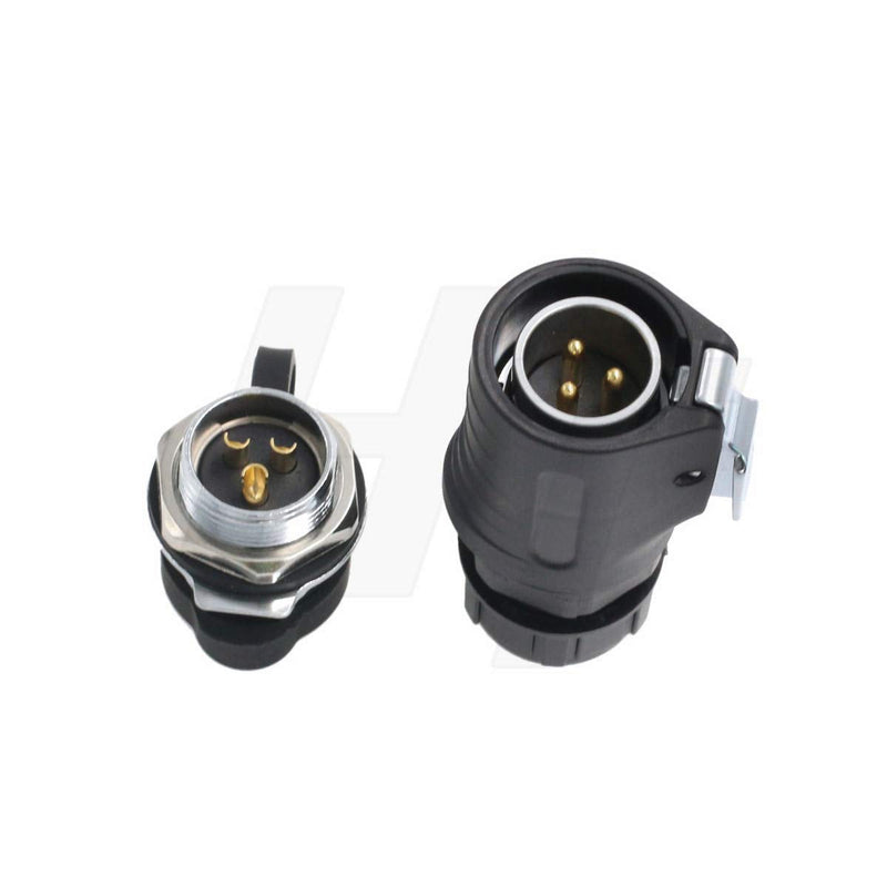 [Australia - AusPower] - HangTon LP20 3 Pin Aviation Circular Connector Quick Disconnect 30 Amp Power Bulkhead Male Cable Plug Female Panel Socket (Rear-nut Mount) 3-pin Rear mount 
