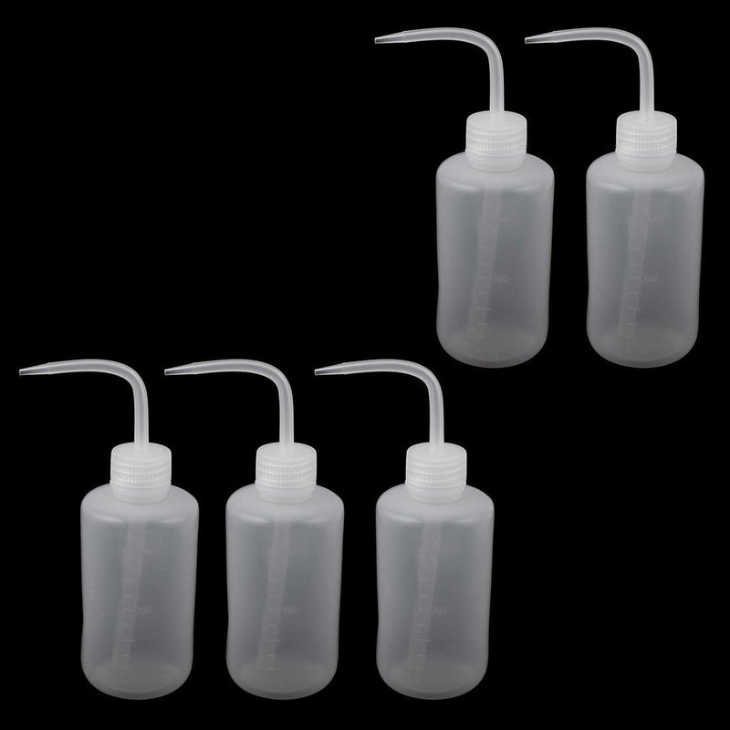 [Australia - AusPower] - uxcell 5 Pcs 250mL Bent Tip White Plastic Oil Liquid Storage Squeeze Bottle 