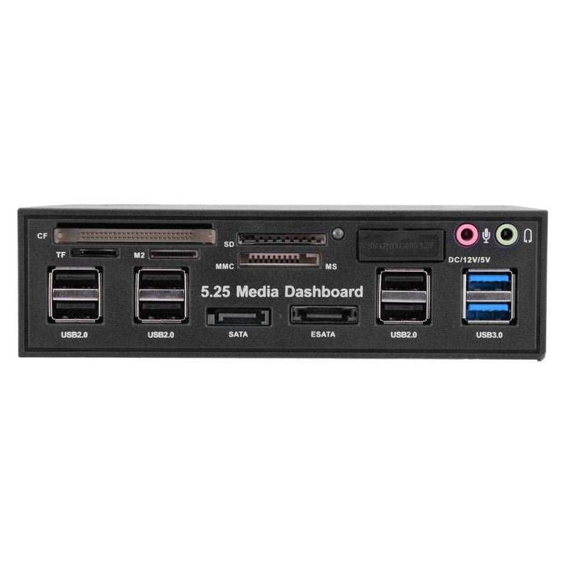 [Australia - AusPower] - Bewinner Internal Card Reader, 5.25inch Media Dashboard Front Panel Audio, All-in-1 Card Reader with USB3.0/2.0 HUB eSATA SATA Multi Card Reader(M2 / TF/SD/MMC/MS/CF) 