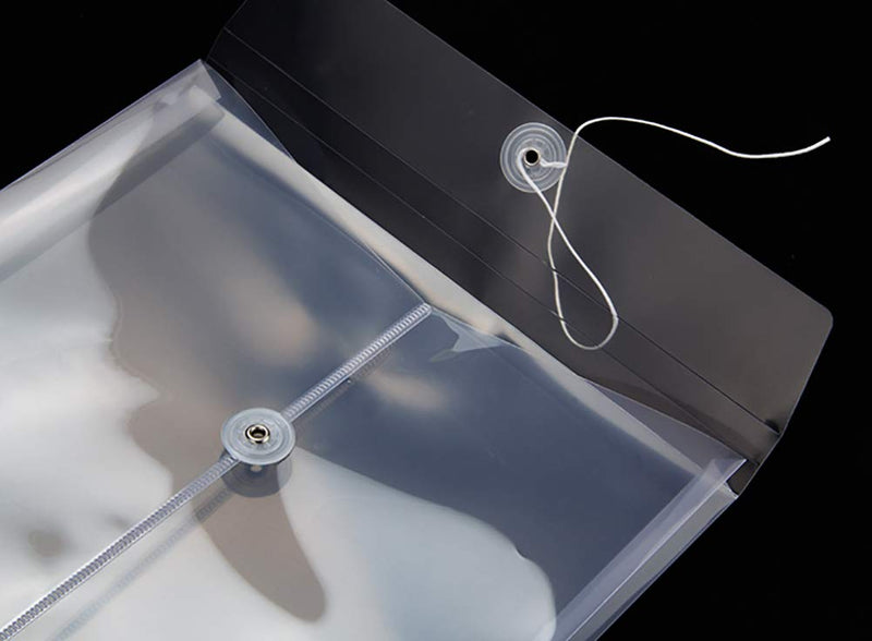 [Australia - AusPower] - Letter Size Clear Plastic String Envelopes with Expansion File Paper Project Folder Envelope Holder 10Pcs 