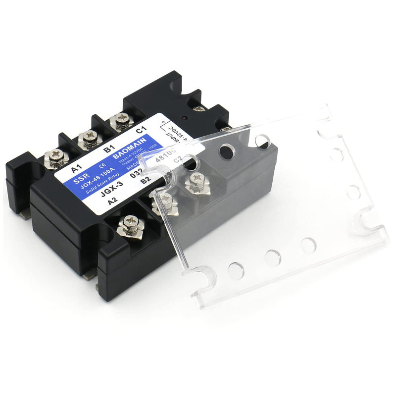 [Australia - AusPower] - Baomain 3 Phase Solid State Relay JGX-48100A 4-32 VDC Input 480VAC 100 Amp Output DC/AC 