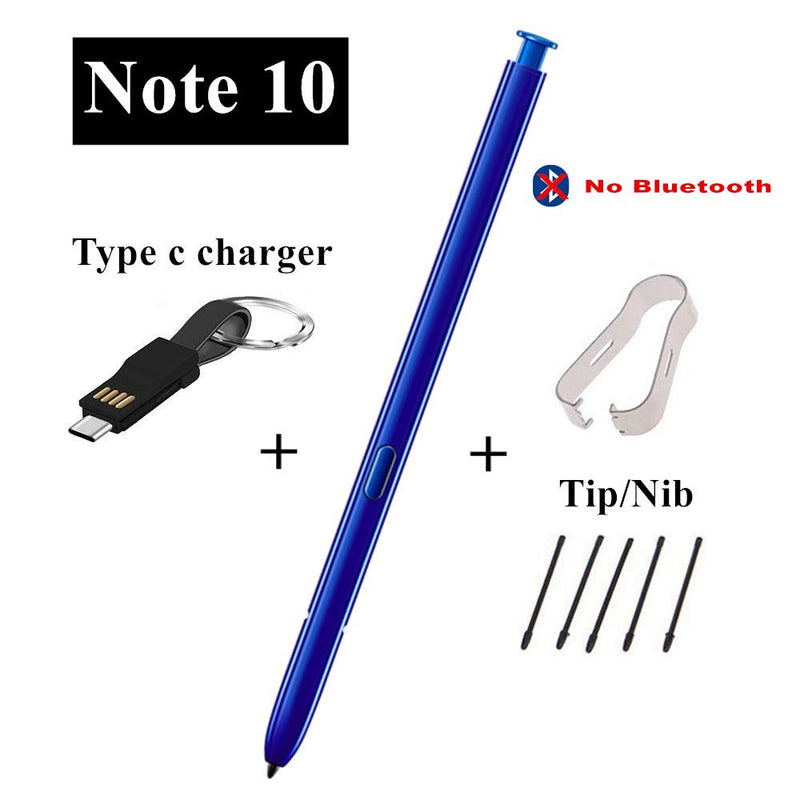 [Australia - AusPower] - Galaxy Note 10 Stylus. Galaxy Note 10 Replacement Pen. Compatible with Galaxy Note 10 All Versions +Type C Charger Cable and Tip/Nib (Blue) 