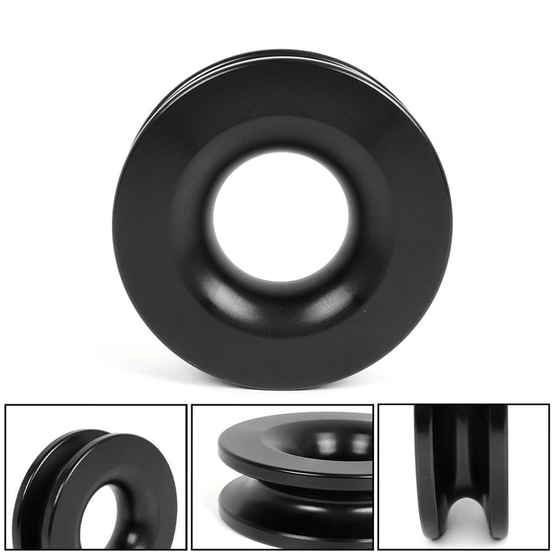 [Australia - AusPower] - BARTOO Winch Snatch Recovery Ring Aluminum 41000lb Snatch Block Ring Snatch-Ring Snatch Pulley for Soft Shackle ATV UTVï¼ˆBlackï¼‰ Black 