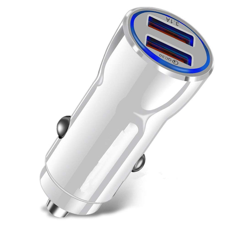 [Australia - AusPower] - VectorTech Car Charger with SmartUSB Port 4.8A/36W White Charger Adapter Compatible with iPhone 12 11 Pro Max/XS Max/XR/XS/X/8/7/Plus,Galaxy S20 Ultra/S10/S10+/S10e/Note,LG,Air,Mini,Huawei, Moto,Pixel 