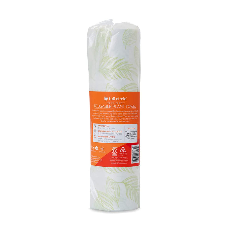 [Australia - AusPower] - Full Circle Tough Sheets Reusable Plant-based Paper Towels – Super-Absorbent, Bamboo Towels - Multi-Use Cleaning Products - 30 Sheet Roll 