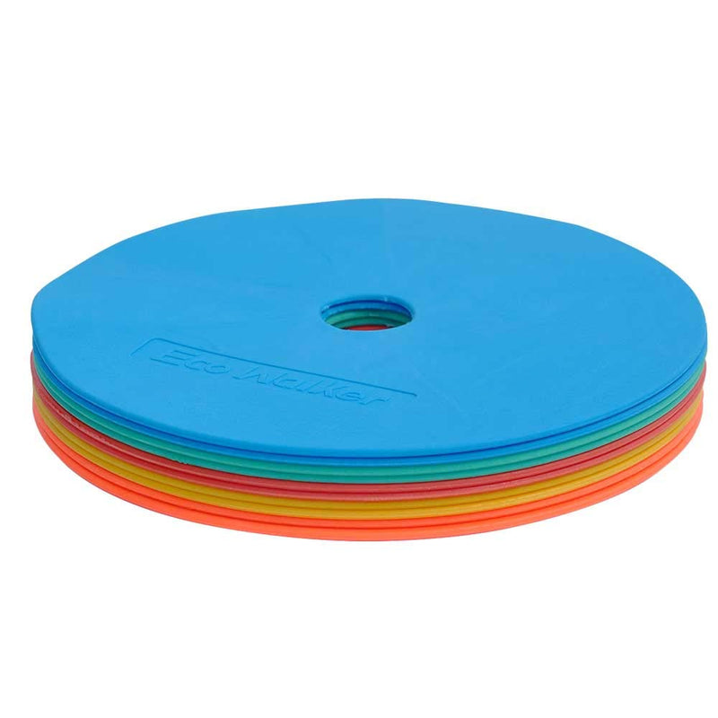 [Australia - AusPower] - Eco Walker Flat Cones Spot Markers Soccer Basketball Sports Speed Agility Training (Set of 10) MULTICOLOR 