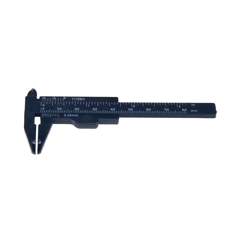 [Australia - AusPower] - Pastlla 10pcs Plastic Vernier Caliper Mini Plastic Caliper Double Scale Measuring Tool for Student Jewelry Eyebrow Stencil 0-80mm/0-3.15 Inch Black 