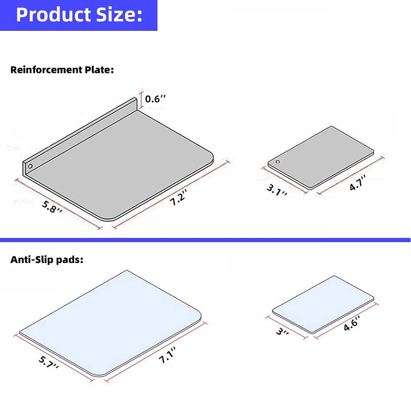 [Australia - AusPower] - Steel Monitor Mount Reinforcement Plate Fits Most Monitor Desk Mount，for Fragile Tabletop Protection (Black, Square-1) Black 