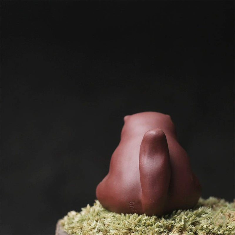 [Australia - AusPower] - SCE Purple Clay Tea Pet Samll Angry Cat Figurines, Cute Kung Fu Tea Crafts for Tea Room/Home/Car Decoration, Ideal Ornaments Gift for Tea Lovers 