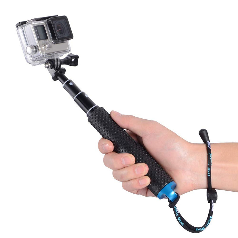 [Australia - AusPower] - Trehapuva Selfie Stick, 19” Waterproof Extension Hand Grip Adjustable Monopod Pole Compatible with GoPro Hero(2018) Hero 10 9 8 7 6 5 4 3+ 3 Session, AKASO, Xiaomi Yi,SJCAM SJ4000 SJ5000 SJ6000 More 