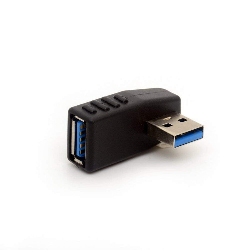 [Australia - AusPower] - 90° Angled USB 3.0 Adapter 90 Degree USB Connector Extender Right Angle USB Type A Male to Type A Female Plug Coupler 2Pcs (Left + Right) 