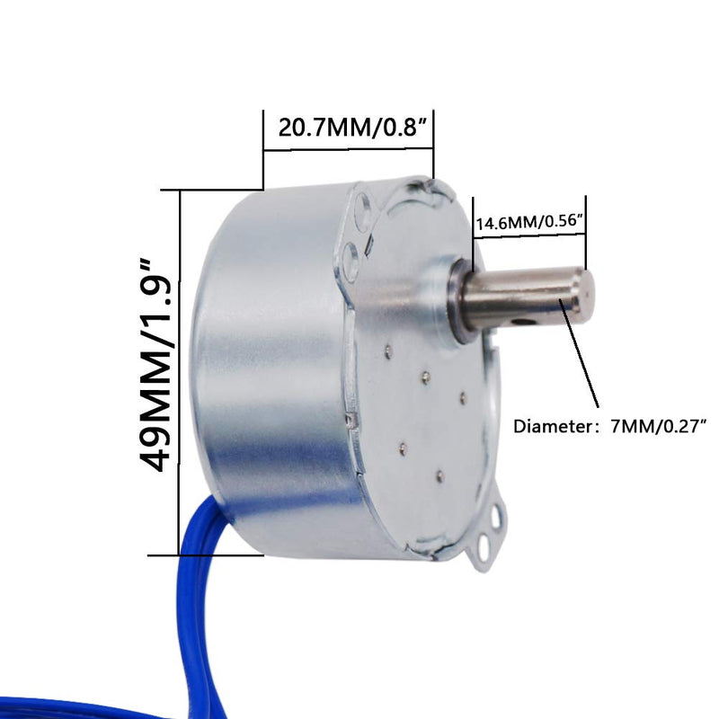 [Australia - AusPower] - Twidec/2Pcs Synchronous Motor AC100~127V 50/60HZ Turntable Synchron Motor 4W CW/CCW Electric Motor 2.5-3RPM/MIN TYC-50-2.502 