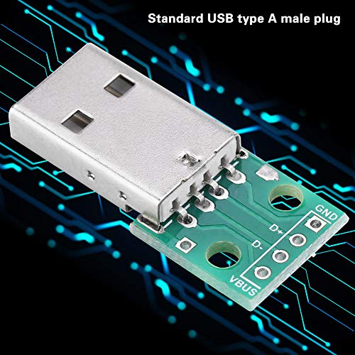 [Australia - AusPower] - Mini USB to DIP Adapter Board, Walfront 10Pcs USB Type A Male Plug to DIP Converter Board 4 Pins DIP 2.54mm Pitch 
