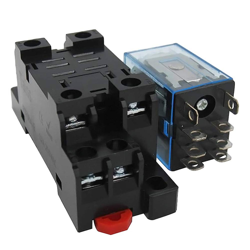 [Australia - AusPower] - Taiss / HH62P JQX-13F DC 24V Coil 8Pin DPDT 2 NO 2 NC Electromagnetic Power Relay 10A with Exquisite and Upscale Socket Base Ly2j DC24V 