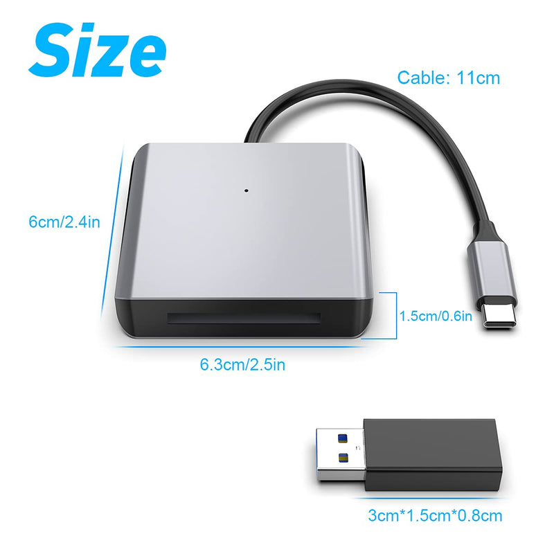 [Australia - AusPower] - CFast Card Reader,USB 3.0 USB C CFast 2.0 Card Reader,Portable Aluminum CFast Card Reder 2.0 Adapter Compatible with SanDisk,Lexar,Transcend,Sony Card with USB C to USB 3.0 Adapter for PC/Phone 
