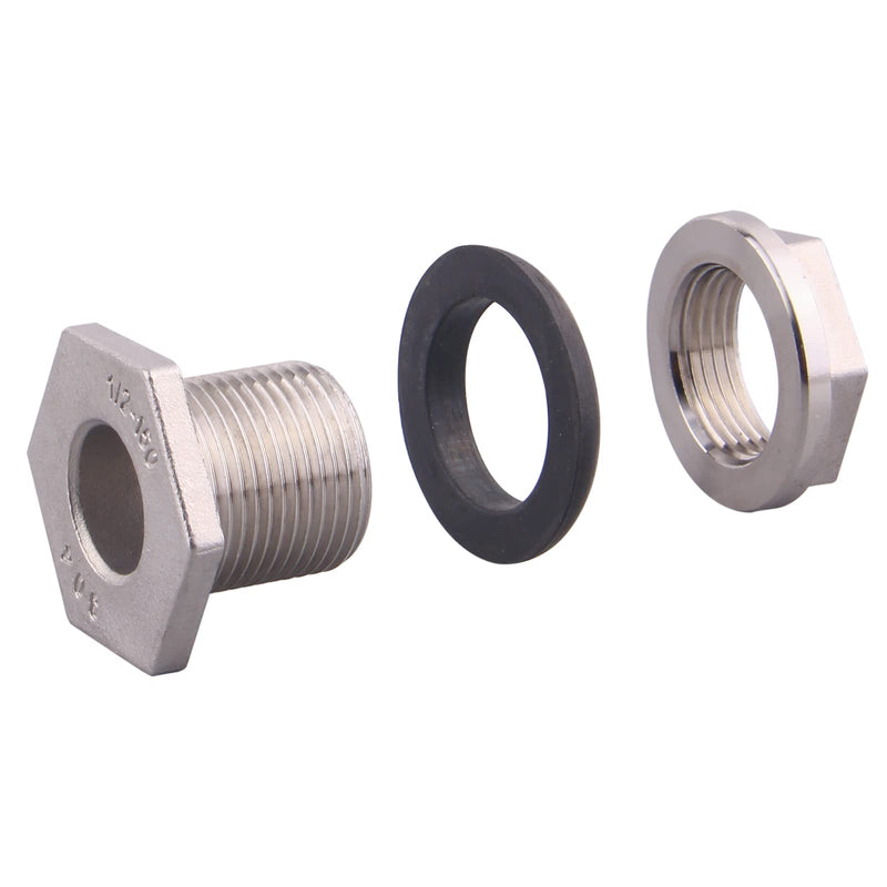 [Australia - AusPower] - DERNORD 3/4” Female Bulkhead Water Tank Connector Stainless Steel Bulkhead Fittings 3/4 Inch 