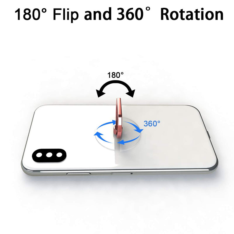[Australia - AusPower] - Attom Tech Transparent Phone Ring Holder Grip 360 Degree Free Rotation, Clear Cell Phone Finger Ring Kick-Stand Compatible with iPhone X 8 7 Plus 6S 6 5s 5 SE, Galaxy S9 S8 S7 S6 Edge (Rose Gold) 