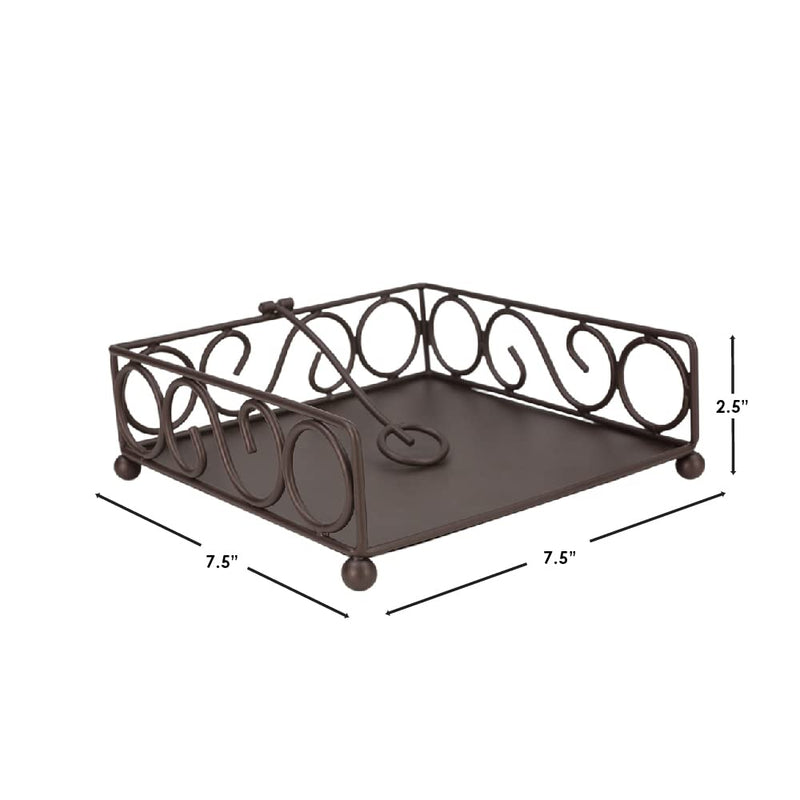 [Australia - AusPower] - Home Basics Scroll Collection Bronze Flat Napkin Holder 
