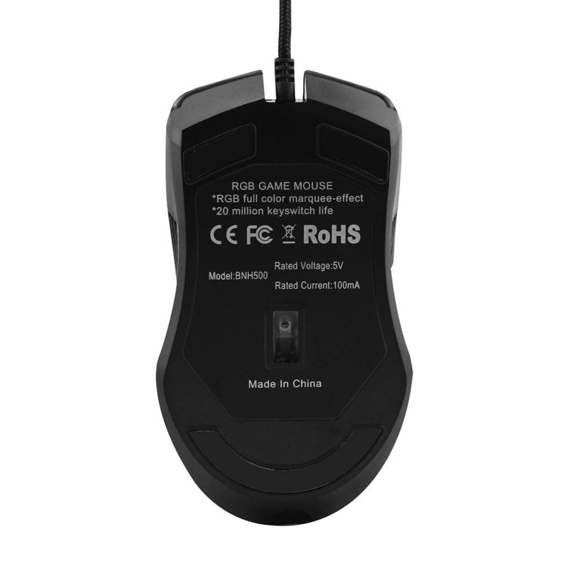 [Australia - AusPower] - FIRSTMEMORY USB C Mouse Type C Ergonomic Wired Mouse RGB Gaming Mouse Optical Mice with Adjustable DPI 800/1600/2400/3200 Compatible with Notebook, PC, Laptop, MacBook and All Type-C Device (Black) 