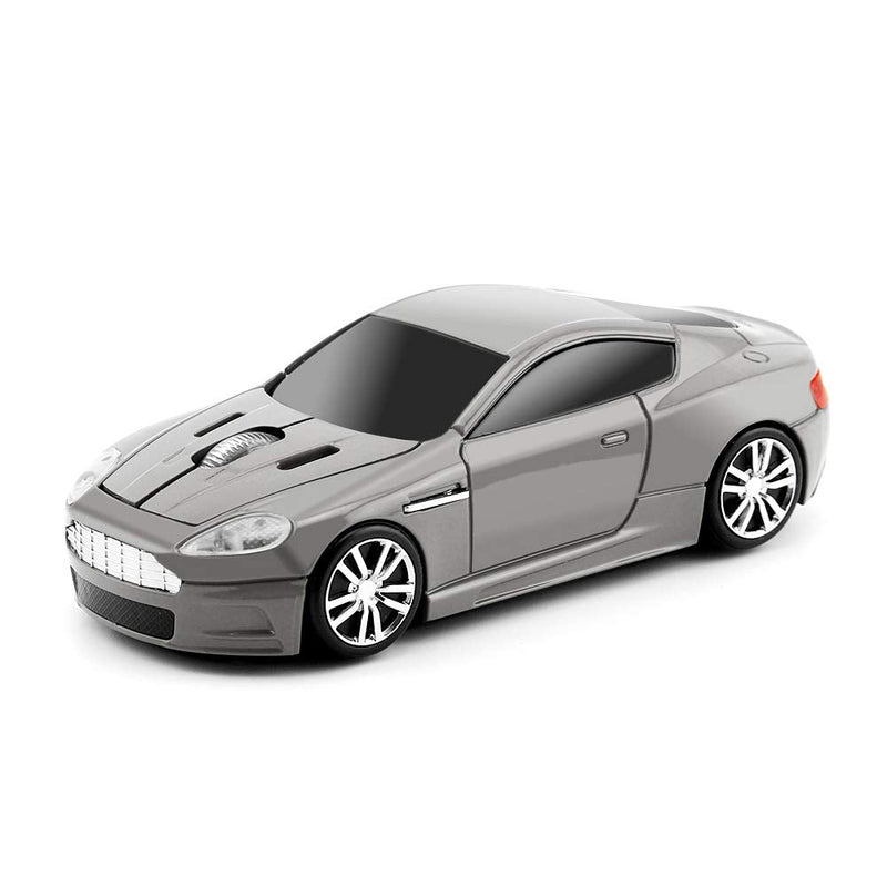 [Australia - AusPower] - ECOiNVA Wireless Sports Car Mouse Laptop Desktop Mouse Computer Optical Mice 2.4GHz USB Mouse (Gray) Gray 