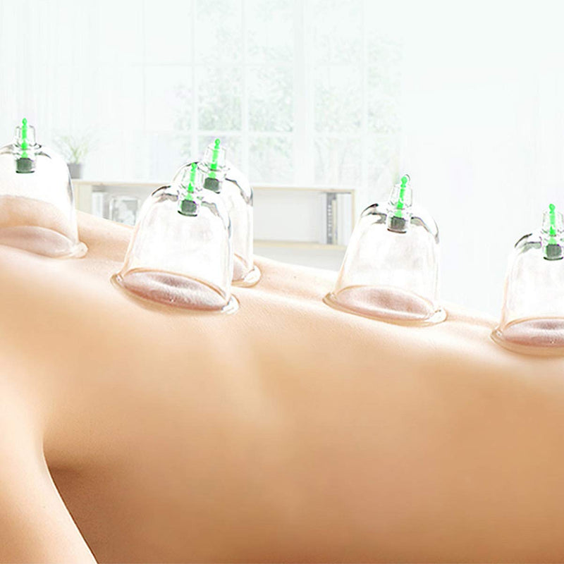 [Australia - AusPower] - Healifty 12 Cups Cupping Therapy Sets for Health Care, Chinese Massage Cupping Therapy Kits Vacuum Suction Cups for Muscle Soreness Pain Relief 