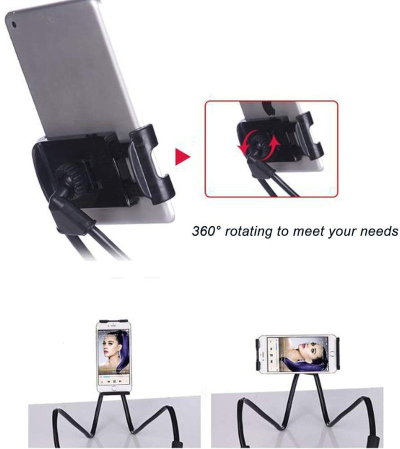 [Australia - AusPower] - Cell Phone Stand Hanging on Neck Upgraded, Juerly Hands-Free Mobile Phone Holder Clip on Bed/Table 360¡ã Rotation iPhone Tablet Mount Bracket, 27.6''/70 cm Length for 4.7''-7.6'' Screen 