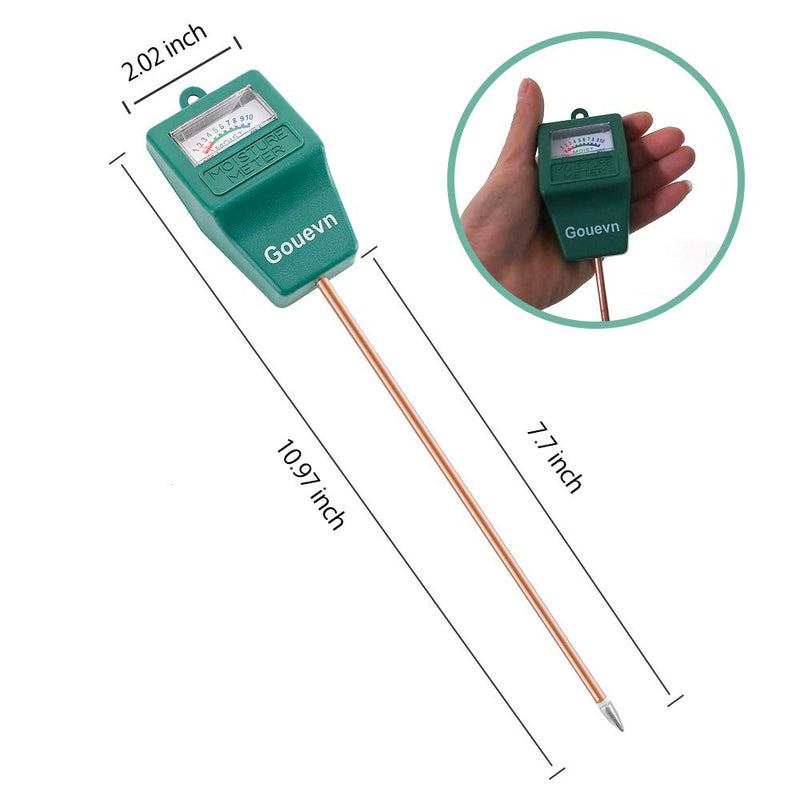 [Australia - AusPower] - Gouevn Soil Moisture Meter, Plant Moisture Meter Indoor & Outdoor, Hygrometer Moisture Sensor Soil Test Kit Plant Water Meter for Garden, Farm, Lawn (No Battery Needed) Green 