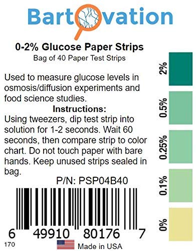 [Australia - AusPower] - Scientific Glucose Test Paper Strips 0-2% [Bag of 40 Paper Strips] for Food Science or Osmosis/Diffusion Experiments 
