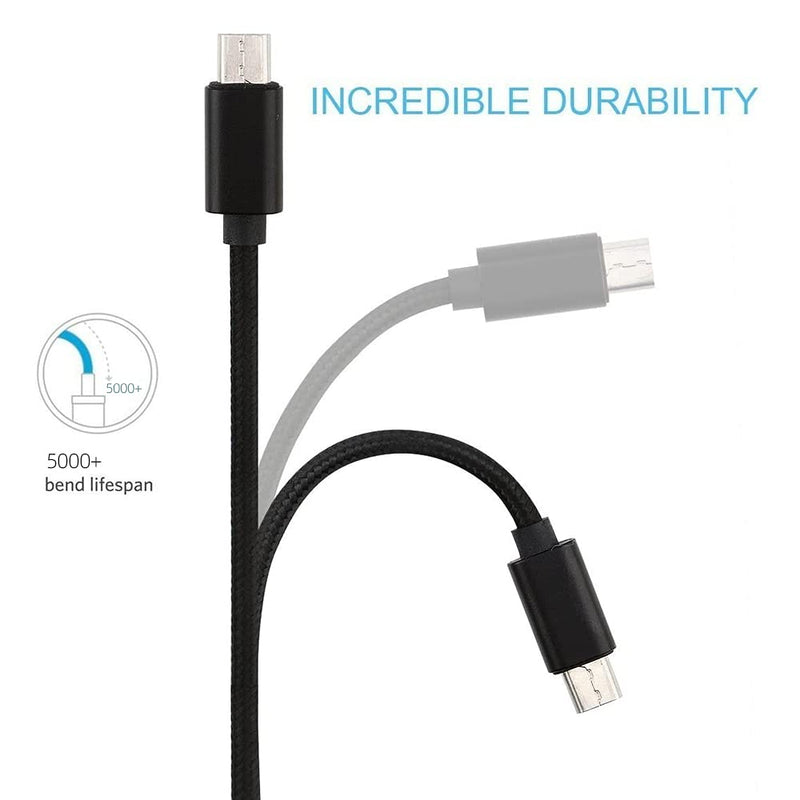 [Australia - AusPower] - Short Micro USB Cable, DETHINTON [5 Pack 8 inches] Short Nylon Braided High Speed USB to Micro USB Charging Cables for Tablets and Many Other Android Devices – Black 
