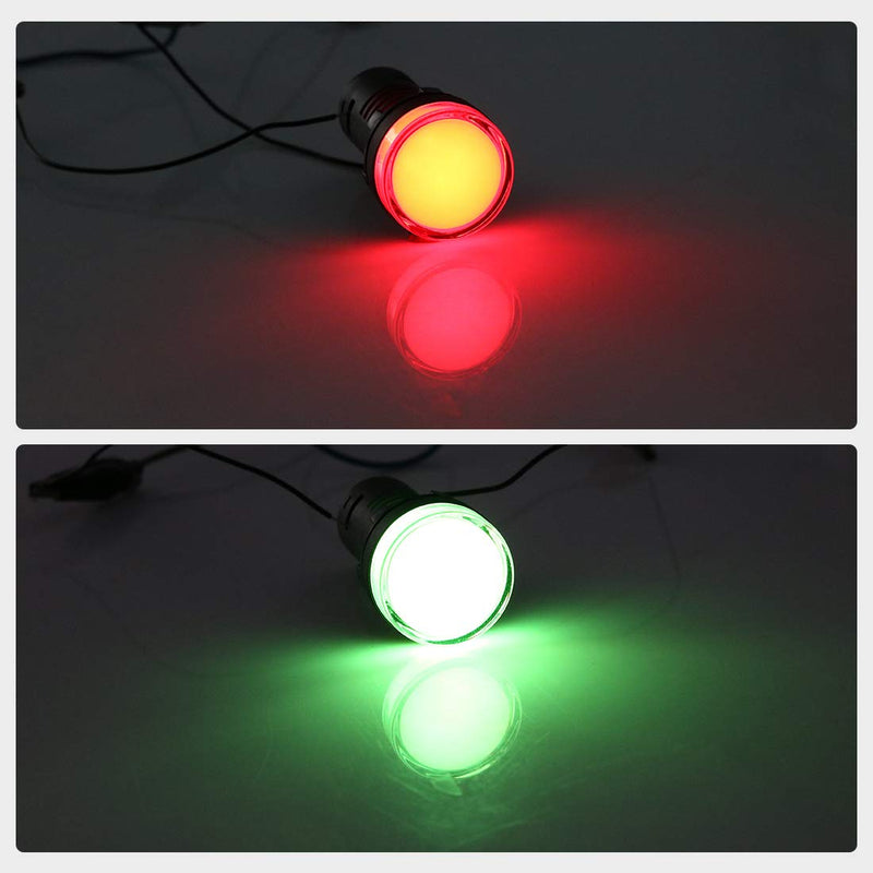 [Australia - AusPower] - uxcell Red/Green Indicator Light AC/DC 12V, 22mm Panel Mount, Dual-Color, for Electrical Control Panel, HVAC, DIY Projects 