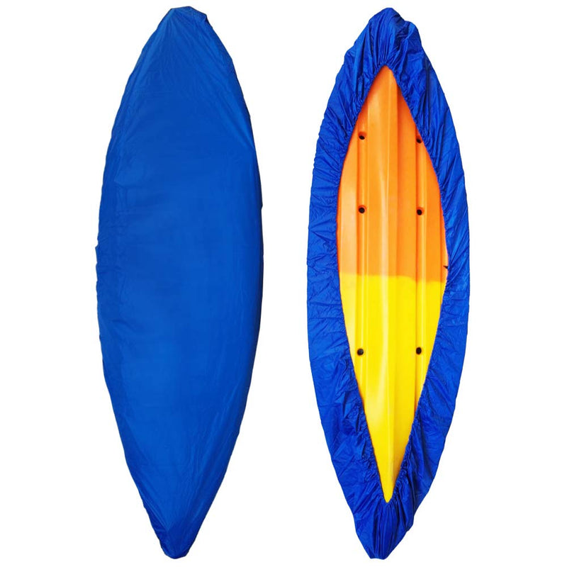 [Australia - AusPower] - Relaxyee Kayak Cover Waterproof Kayak Canoe Cover Storage Dust Cover UV Protection Paddle Board Cover Fishing Boat Sunblock Shield for Outdoor Storage Blue 6.9-8.2 ft 