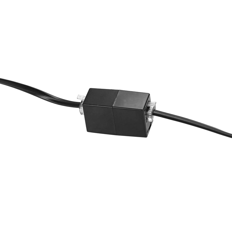 [Australia - AusPower] - 50Feet Long Telephone Extension Cord Phone Cable Line Wire, with Standard RJ11 Plug and 1 in-Line Couplers and 20 Cable Clip Holders-Black (50 Feet) 50 Feet 