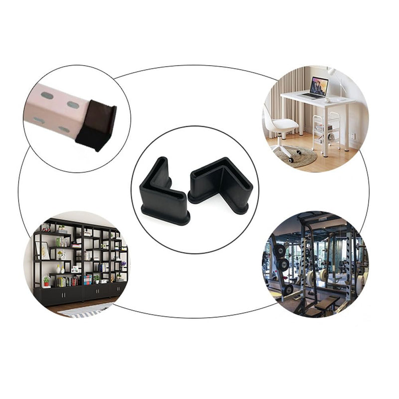 [Australia - AusPower] - 20Pcs L Shaped Rubber Angle Iron Caps, Furniture Rubber Leg Covers, Furniture Angle Iron Foot Pads, Black (1.57" x 1.57" / 40mm x 40mm) 1.57" x 1.57" / 40mm x 40mm 