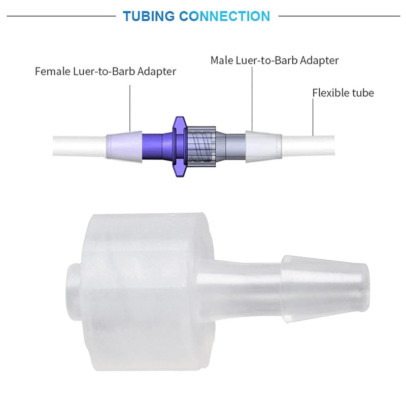 [Australia - AusPower] - MEETOOT 10pcs Luer-to-Barb Adapter Male Luer with Lock Ring 1/8" Hose Barb Screw Quick Connector Plug 3.2mm for Laboratory Biochemical/Analytical Instruments and Food Machinery 