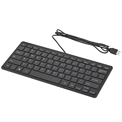 [Australia - AusPower] - iKKEGOL USB Mini Slim Wired 78 Key Small Super Thin Compact Keyboard for Desktop Laptop PC Win 7 Mac (Black) Black 
