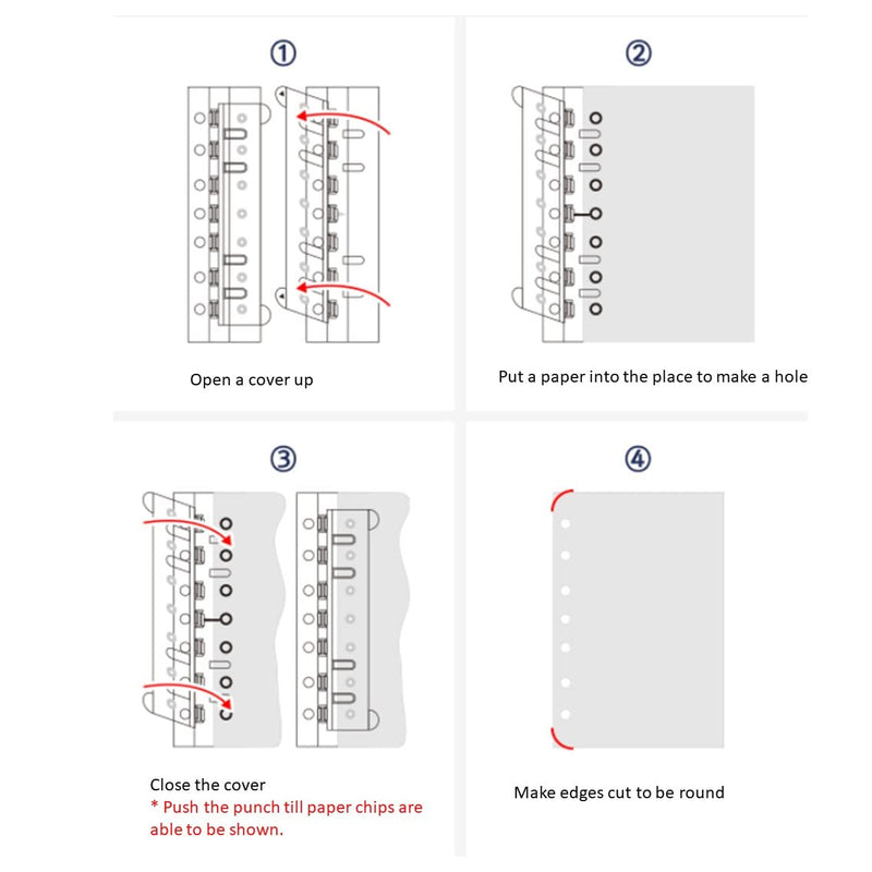 [Australia - AusPower] - Franklin Covey Portable 7-Hole Punch for Classic Style Day Planner Pages- Plastic, 5mm Hole Diameter,Insert Plastic Punch Diary 