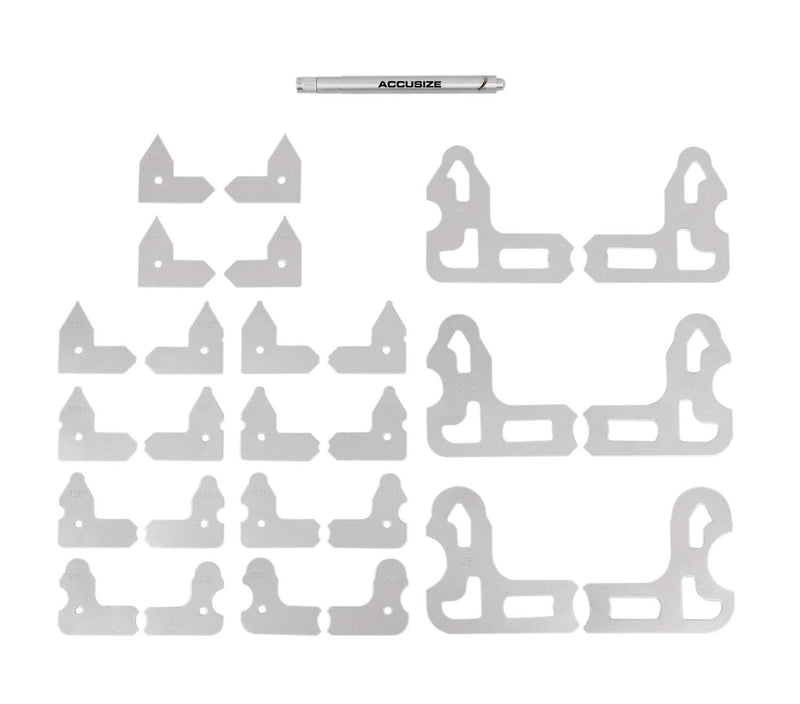 [Australia - AusPower] - Accusize Industrial Tools 26 Pc Radius Gauge Set 0.010'' to 0.500'' Gauges with Holder, Eg02-5025 