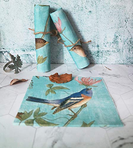 [Australia - AusPower] - Paper Napkins, Alink Luncheon Party Napkins Serviettes Printed Birds 20 Count 2-Ply, 13 x 13 Inch Blue 
