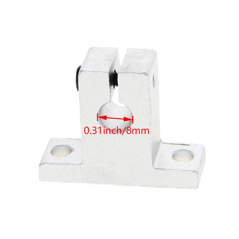 [Australia - AusPower] - Othmro 2pcs SK8 Aluminum Linear Motion Rail Clamping Rod Rail Guide Support for 8 mm Diameter Shaft SK8*2pcs 